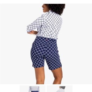 Kinona Blue and White Patterned Shorts